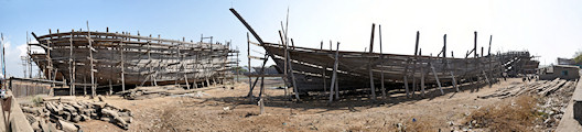 Construction boutre Mandvi panoramique